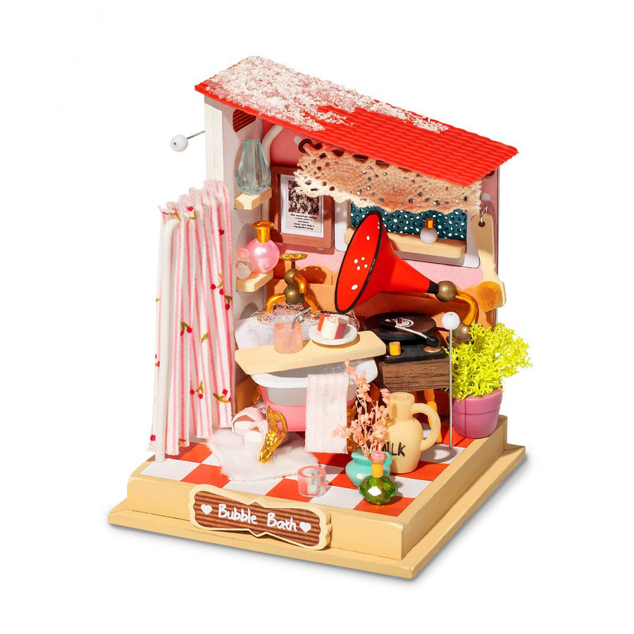Robotime doe-het-zelf houten huisje Bubble Bath DS018 7x7x9cm