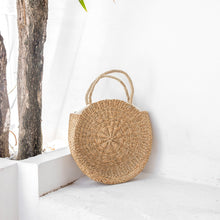Round Beach Bag Woven Seagrass MENARA Diameter 30 Cm