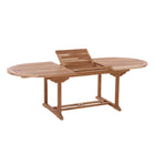 Tuintafel teak ovaal 180x100 cm uitschuifbaar tot 240 cm