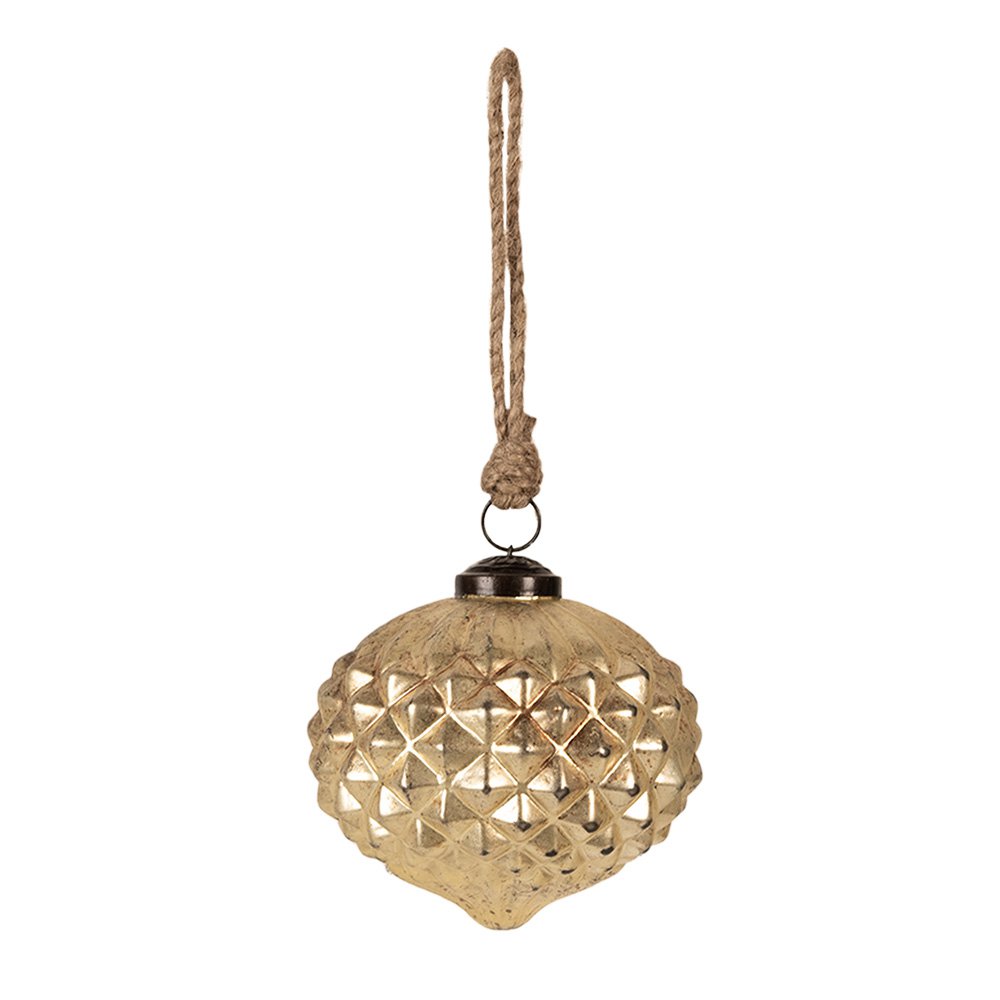 Christmas bauble Ø 10x10 cm Gold-coloured Glass Christmas tree decoration