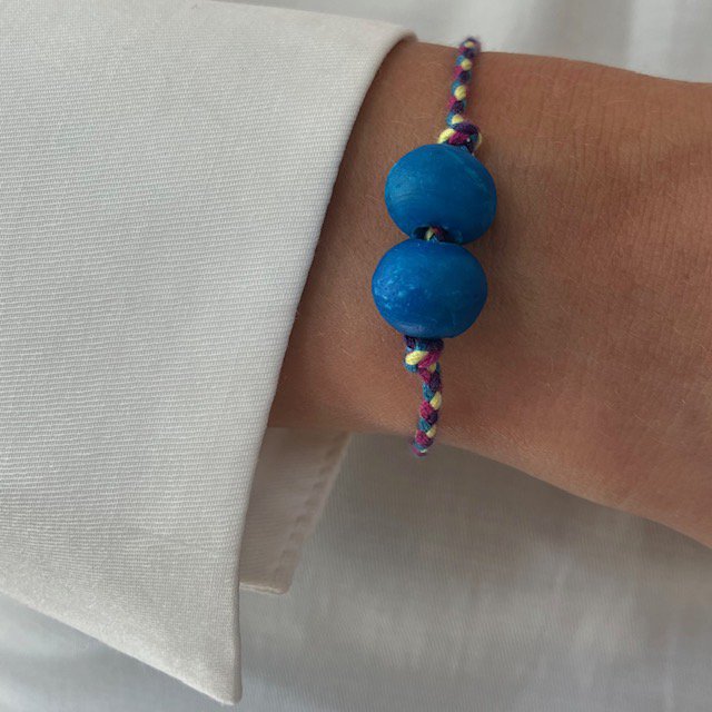 Luna Leena Armband Blauw Nepal Een Maat Duurzaam Uniek