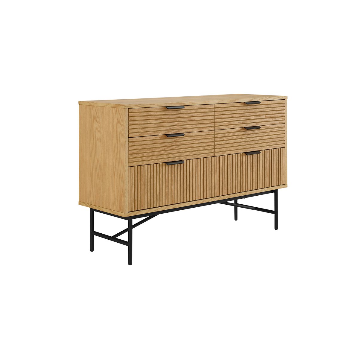 Chest of drawers wide 120 cm real oak veneer