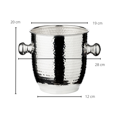Wijnkoeler 22 cm hoogte 20 cm diameter verzilverd