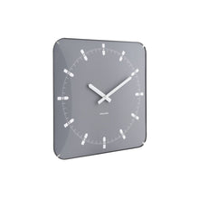Wandklok 35 cm vierkant grijs plastic