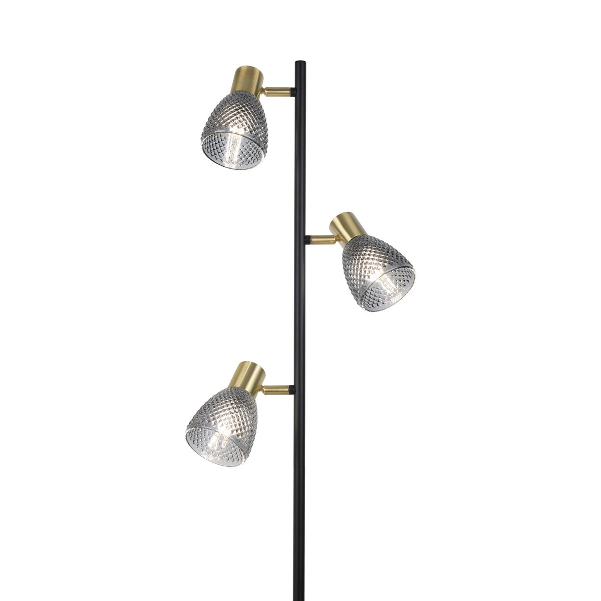 Vloerlamp Lindita 154 cm zwart metaal glas