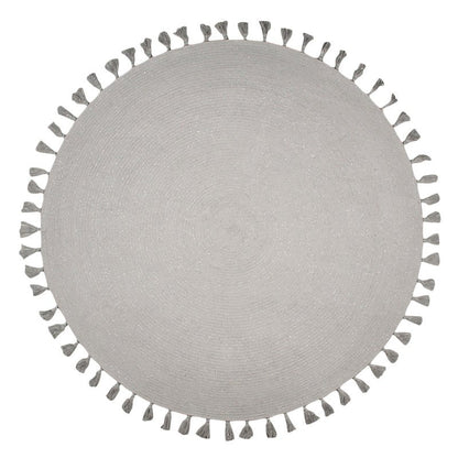 JOSEPHINE silver-grey rug with pompoms