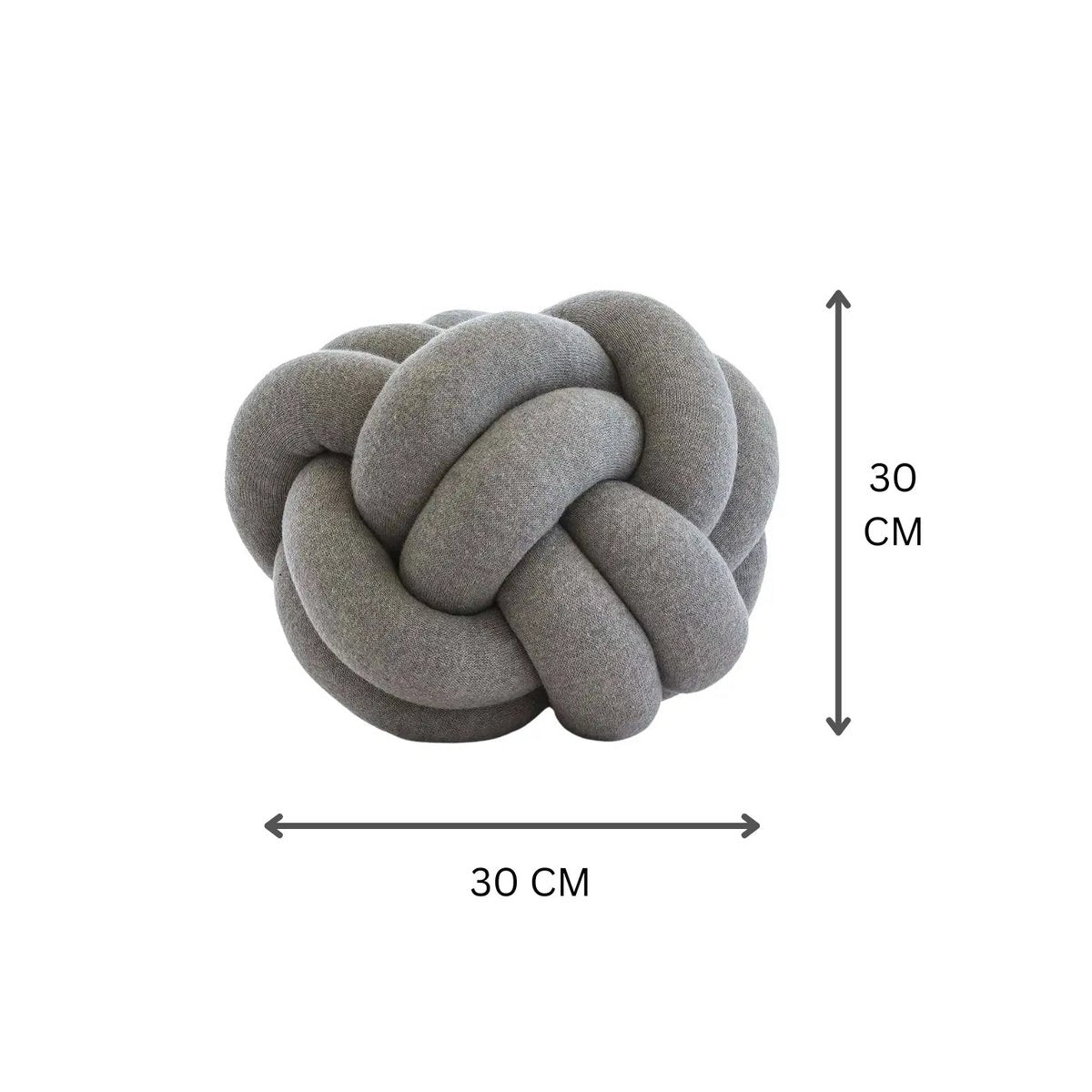 Grey Knot Ball – Cushion / Kussen – 30×30 cm – Urbane Hide