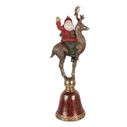 Kerstdecoratie Kerstman rendier 24x20x63 cm bruin kunststof