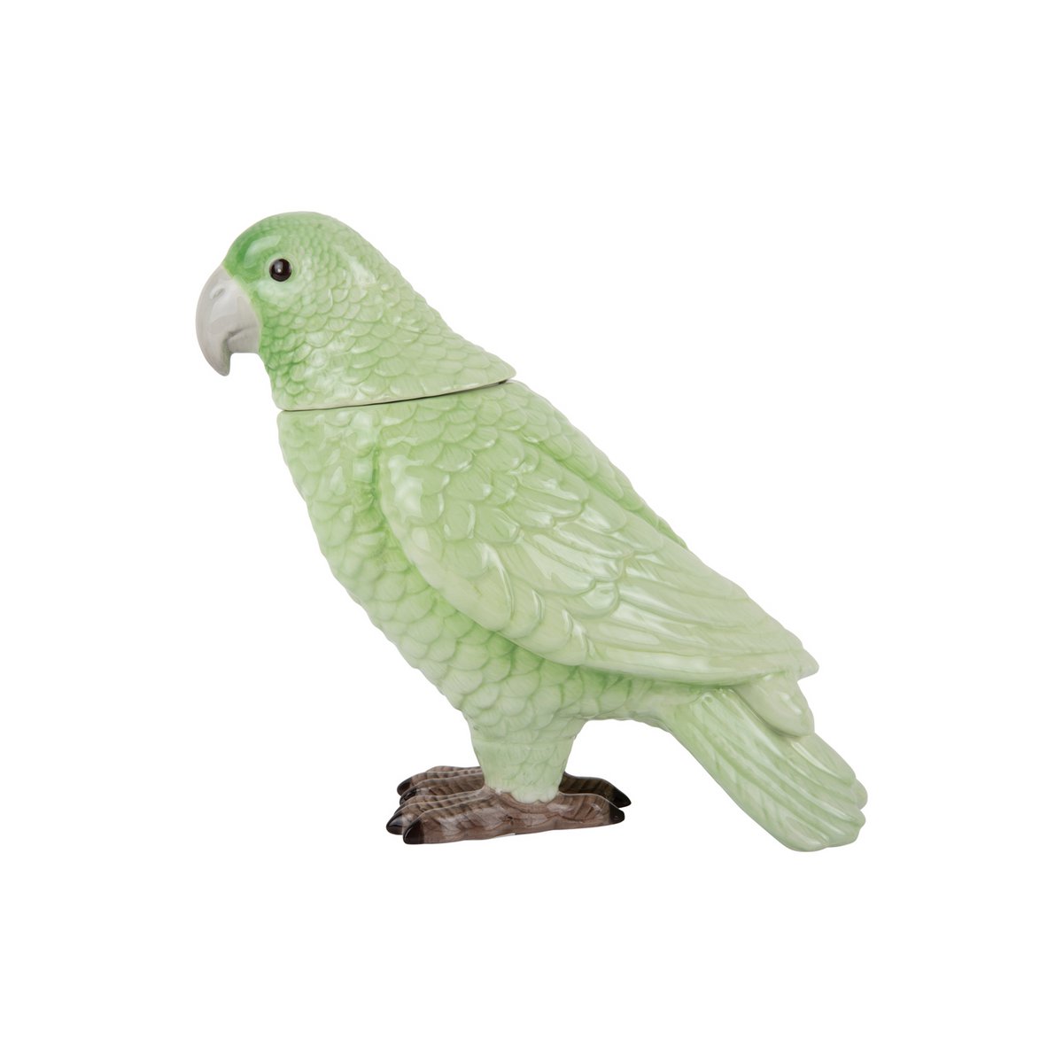 Voorraadpot vogel keramiek groen 12x23x21 cm