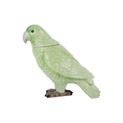 Voorraadpot vogel keramiek groen 12x23x21 cm