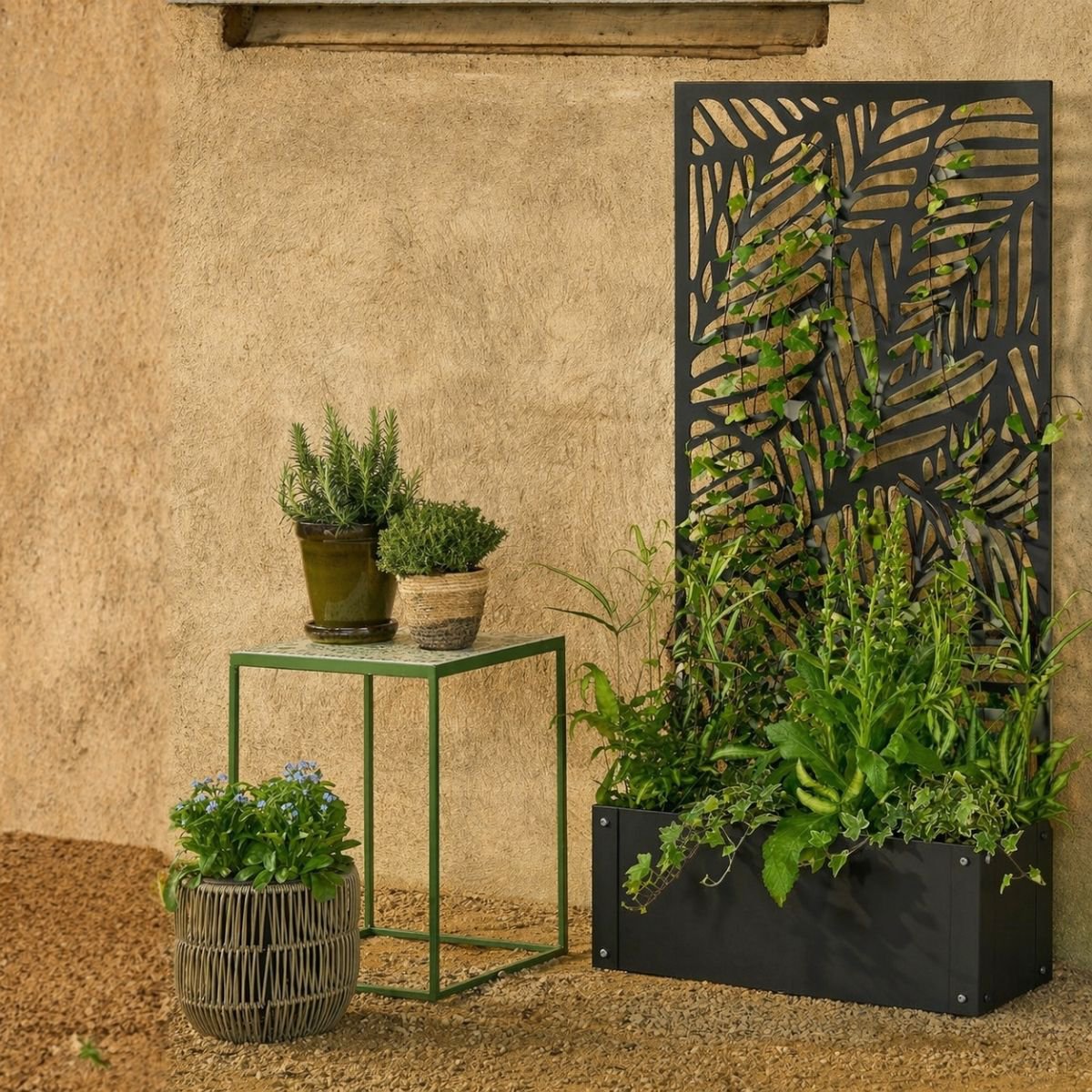 Plantenstandaard 118 cm ijzer zwart