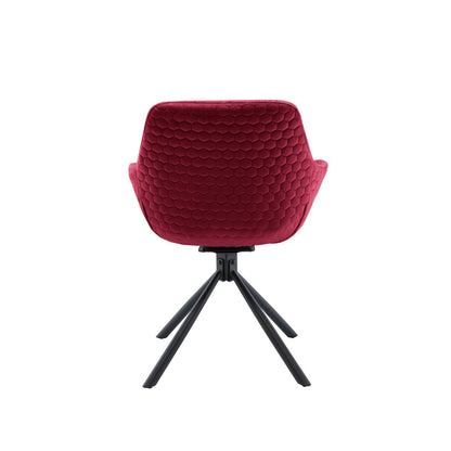 Fauteuil met honingraatstiksel in rood fluweel