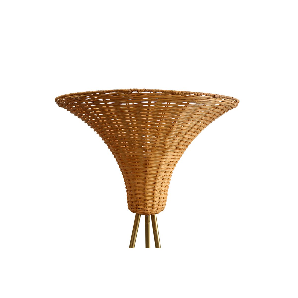Staande lamp rotan kap messing 150 cm