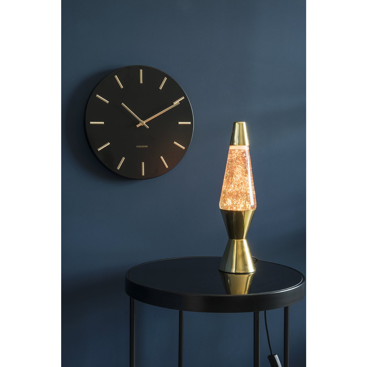 Wandklok 3 cm goud