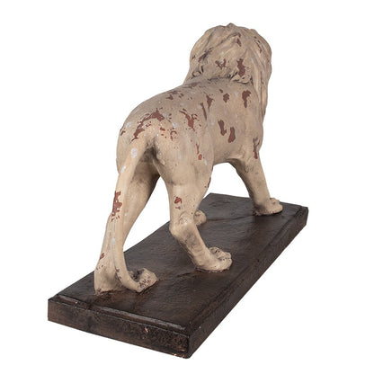 Decoratie beeld leeuw 55x23x40 cm beige bruin magnesium