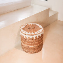 Wasmand met deksel bananenvezel 42/50 cm diameter