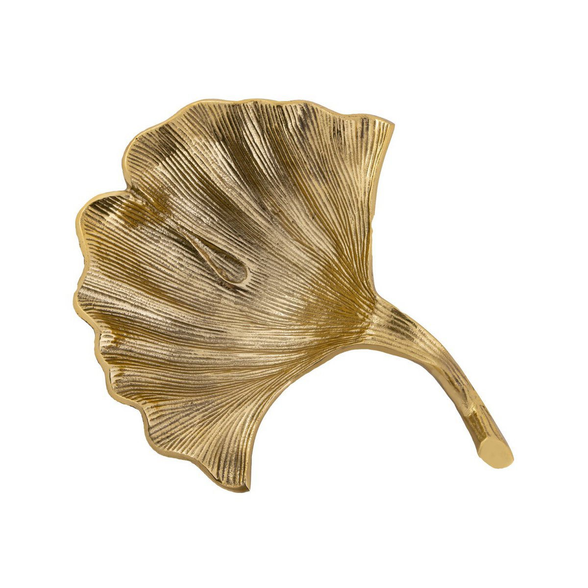 Schaal aluminium ginkgo 30x25x6 cm goud zilver