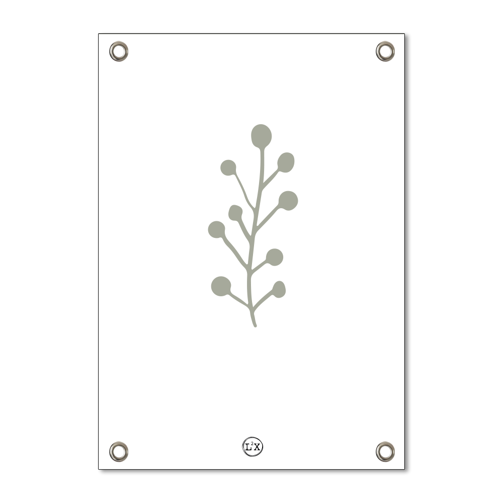 Garden poster leaf white