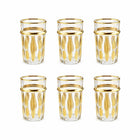 Theekopjes set van 6 glas goud 6x6x10 cm