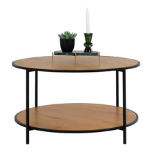 Salontafel rond 80x45 cm eikenlook staal