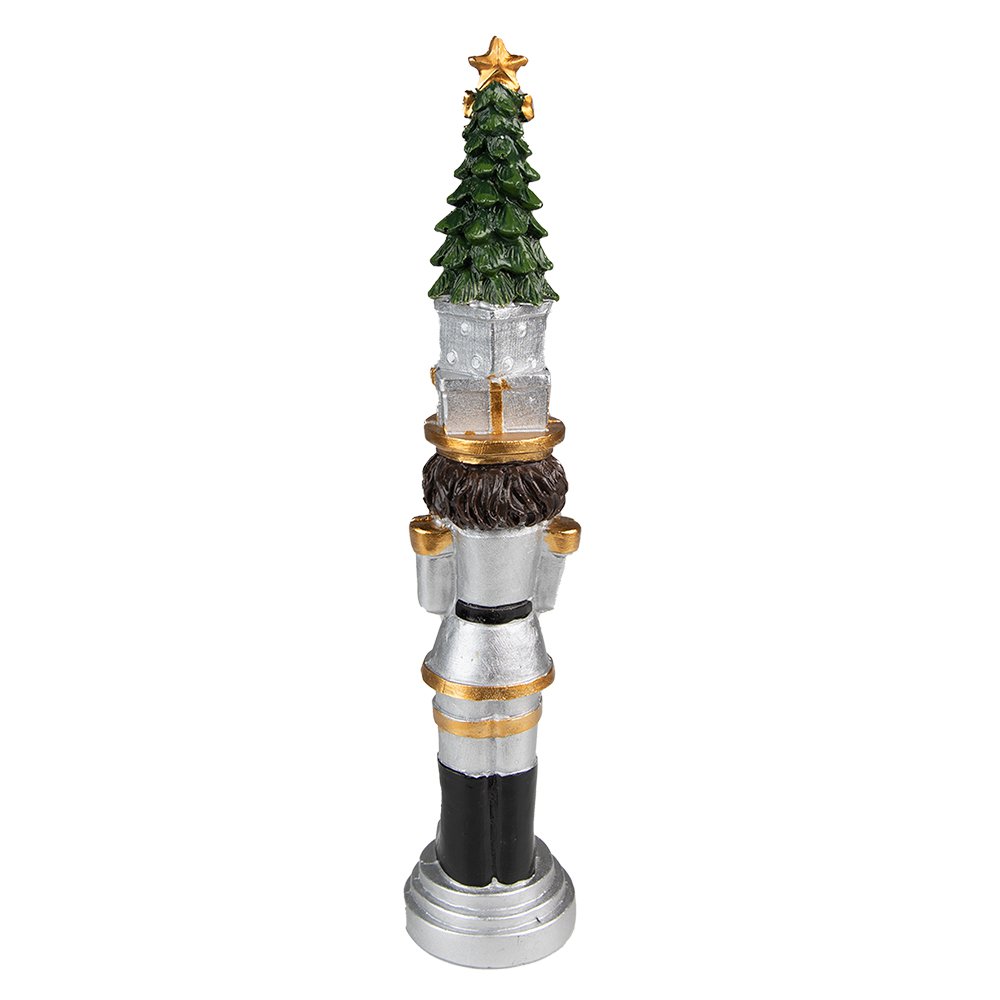Notenkraker decoratie 25 cm zilver goud