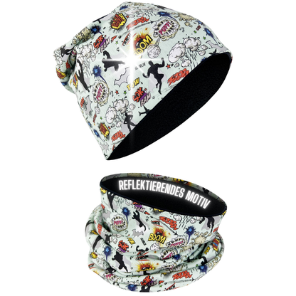 Kinderreflector Mütze en Loop Superheld Zichtbaar Warm