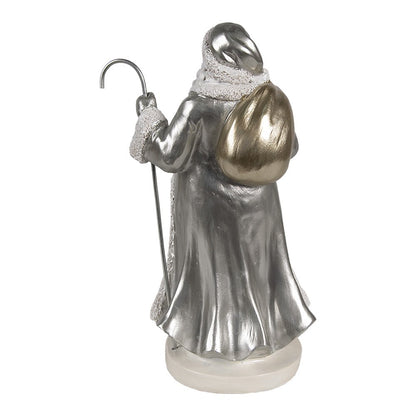 Christmas Decoration Santa Claus Figurine 20 cm Silver Plastic