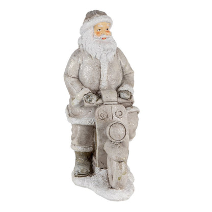 Kerstman beeld 12x6x14 cm zilver kunststof