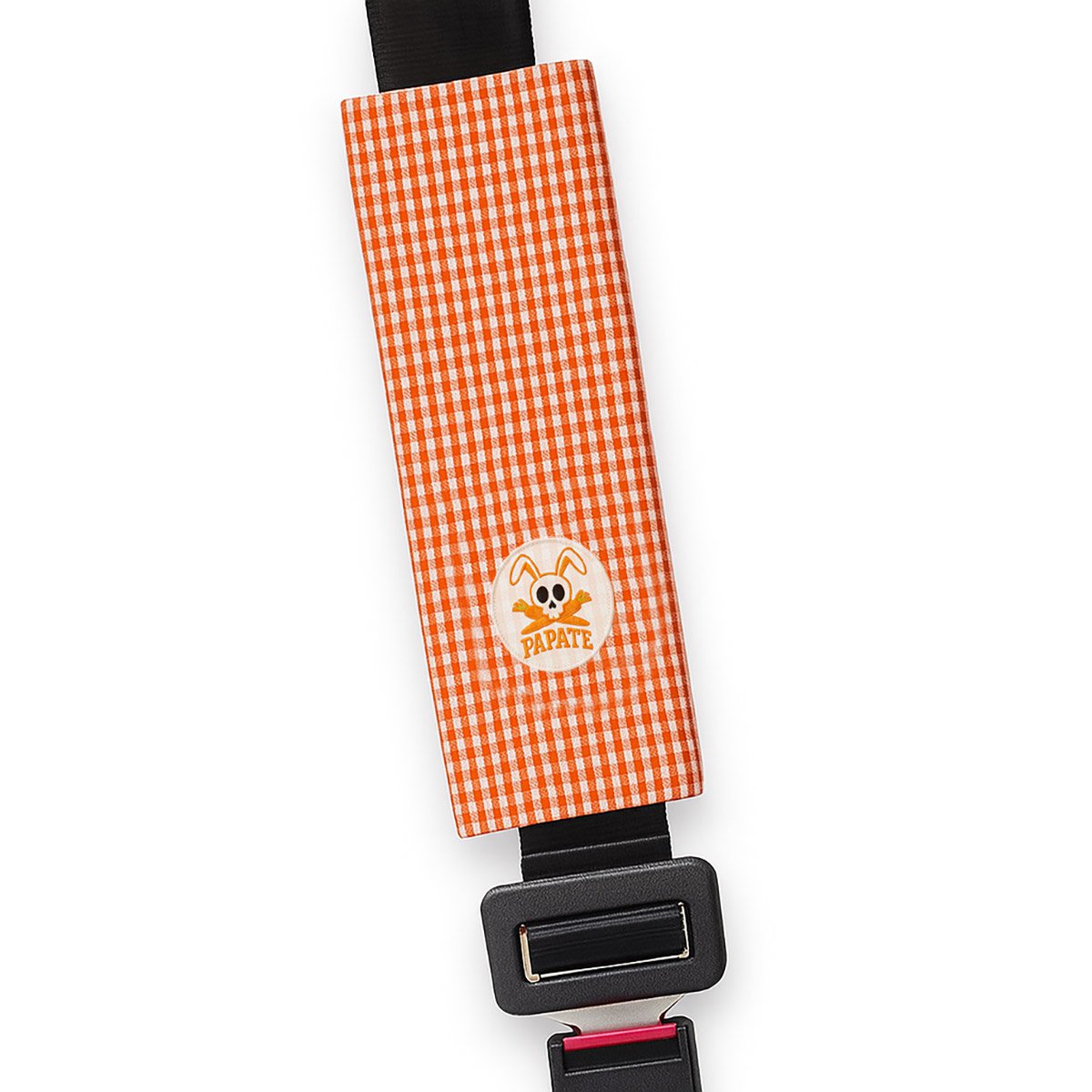 Veiligheidsgordelhoes 23 cm biologisch katoen oranje wit