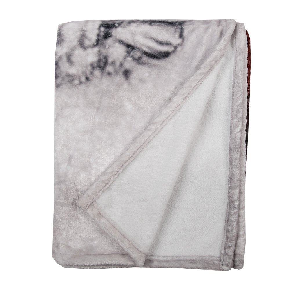 Plaid 130x170 cm wit grijs polyester