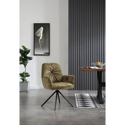 Armchair with 360° swivel function, green