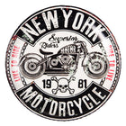 Signboard Ø 35 cm Black Iron Motorcycle Wall Sign