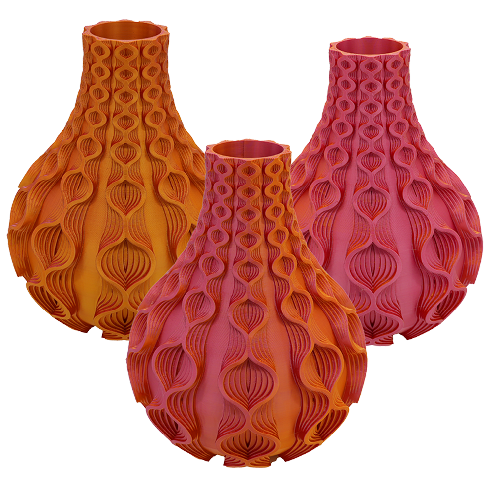 3D vaas Coral PLA 20-34 cm
