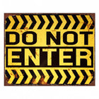 Text plate 25x20 cm Black Yellow Iron Wall Sign