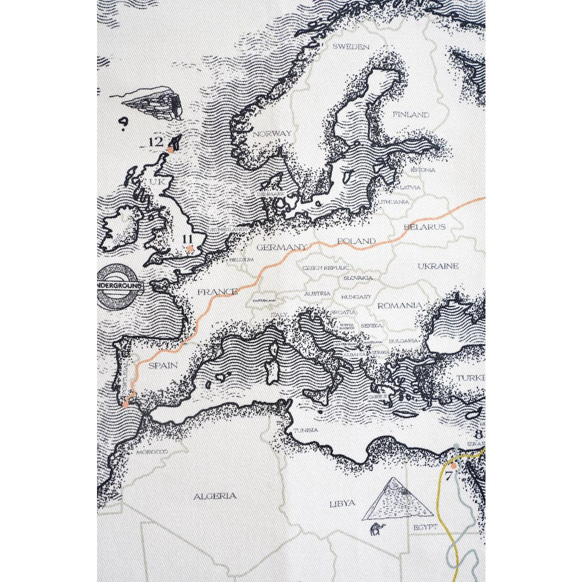 Katoenen wereldkaart 142x89 cm educatief