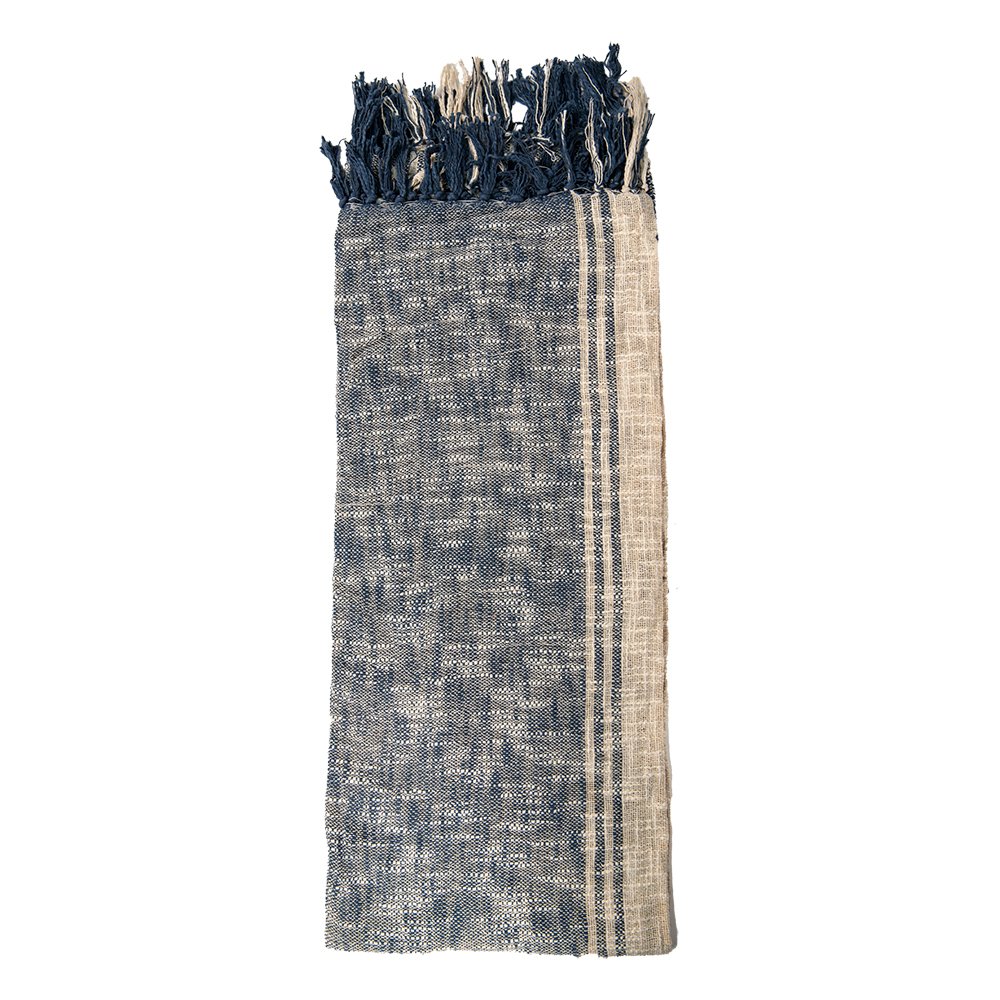 Plaid 125x150 cm BLAUW BRUIN KATOEN DEKEN