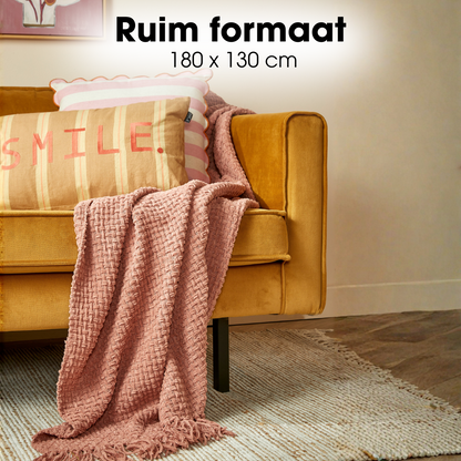 Plaid roze 180x130 cm polyester