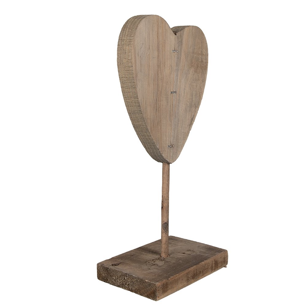 Houten hart decoratie 15x8x27 cm bruin