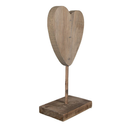 Houten hart decoratie 15x8x27 cm bruin