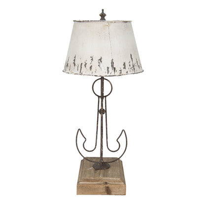 Table lamp Ø 35x79 cm beige brown wood desk lamp