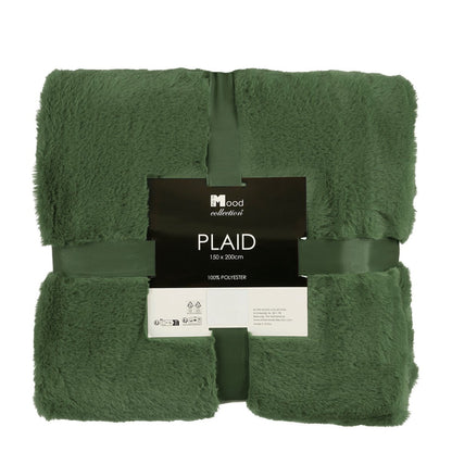 Fleece plaid 200x150 cm donkergroen