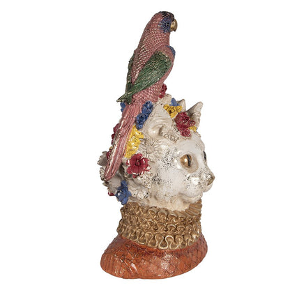 Decoration Figurine Cat 24x21x40 cm White Plastic