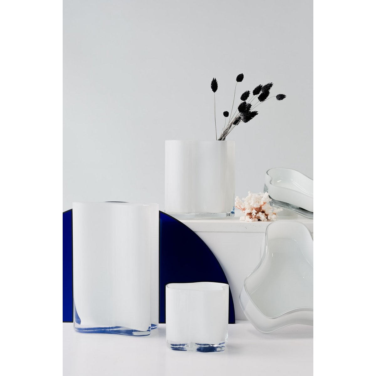 Vaas 13 cm glas wit