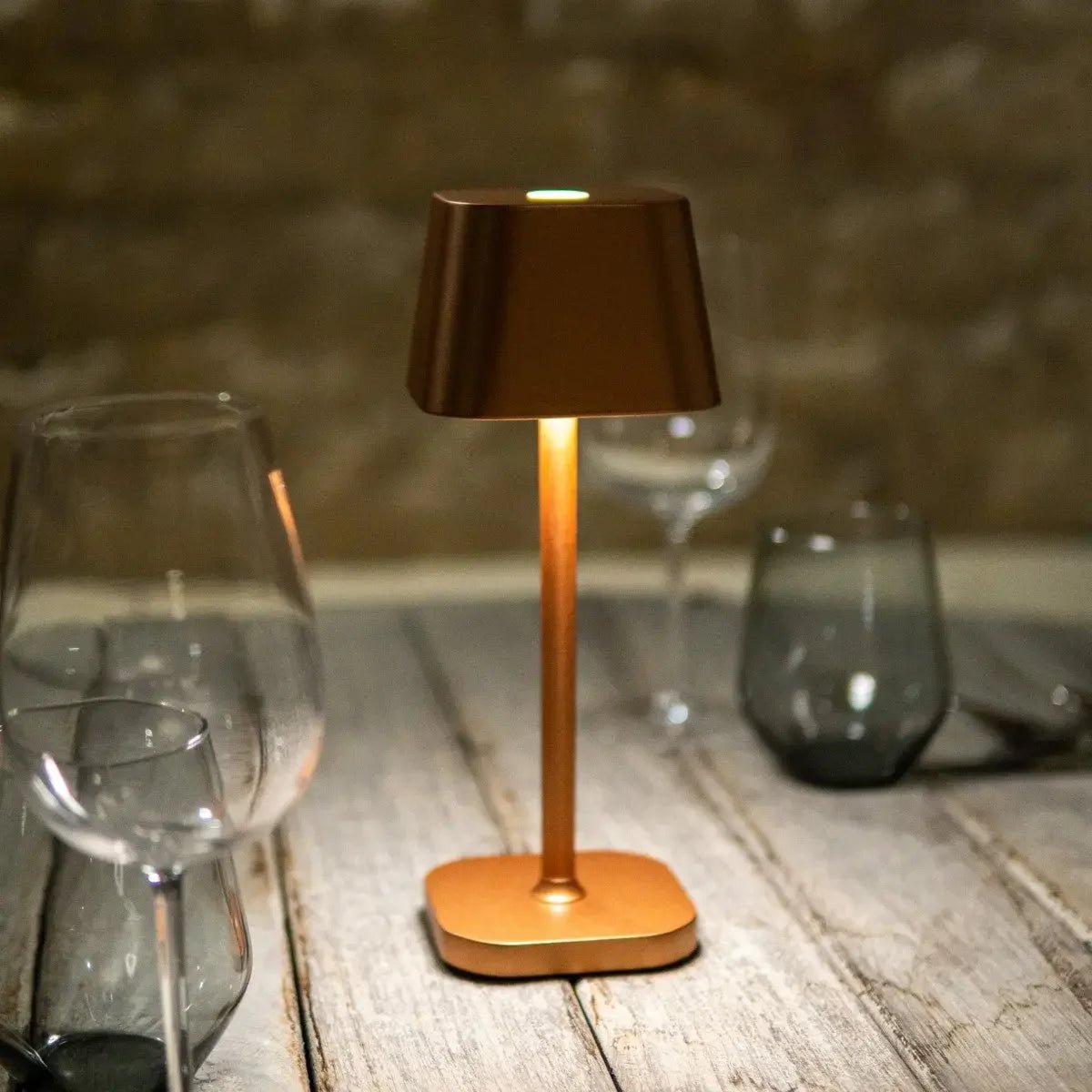 Tafellamp koper oplaadbaar dimbaar 30 cm