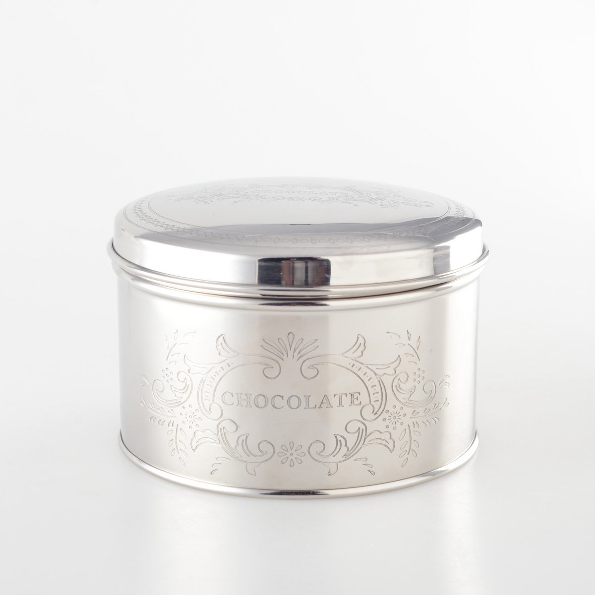 Opbergdoos rond 15x15x9 cm zilver roestvrij staal