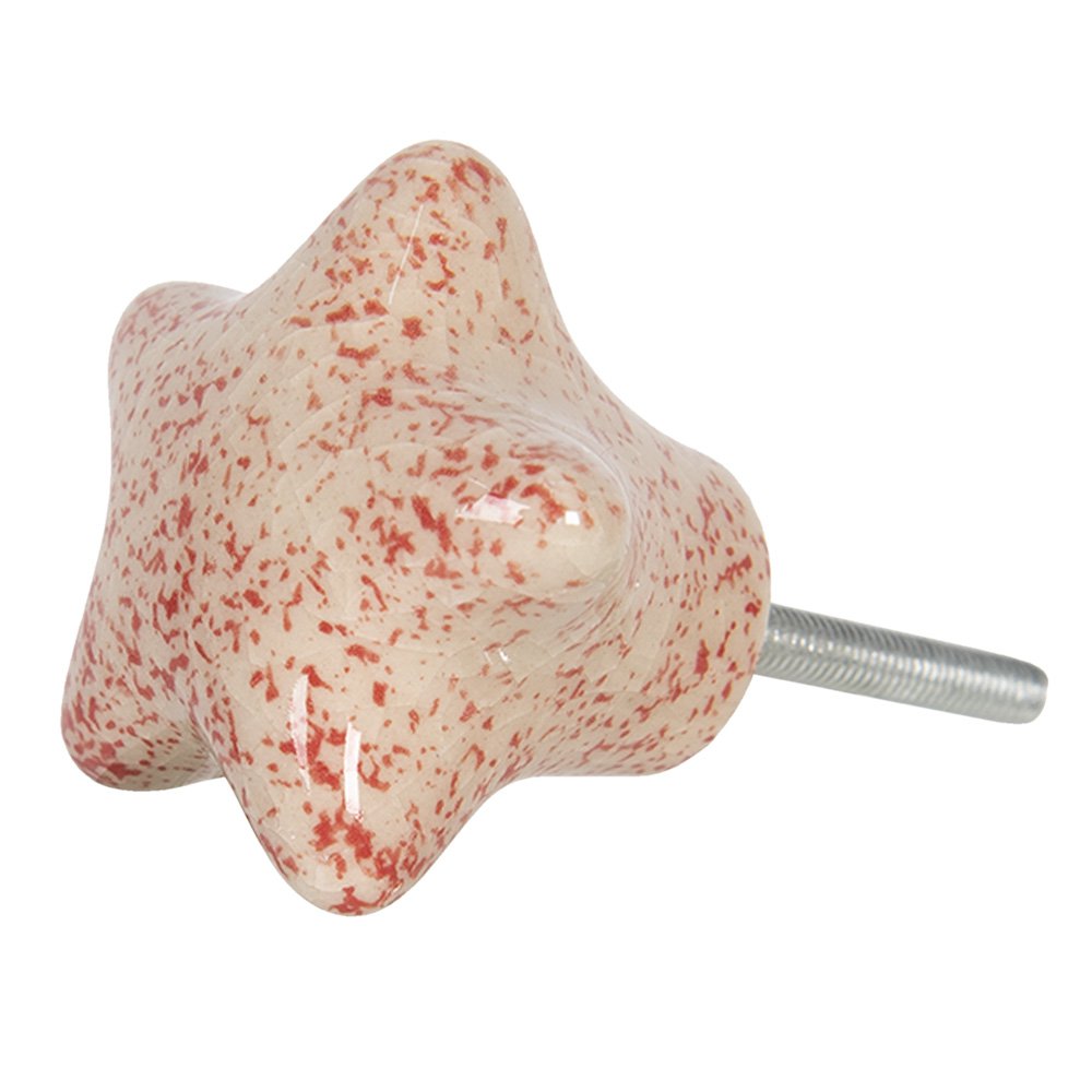 Meubelknop 4 cm rood keramiek