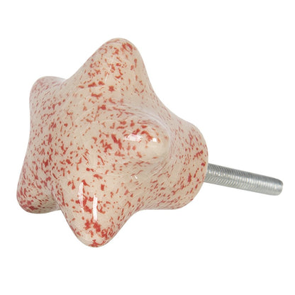Meubelknop 4 cm rood keramiek