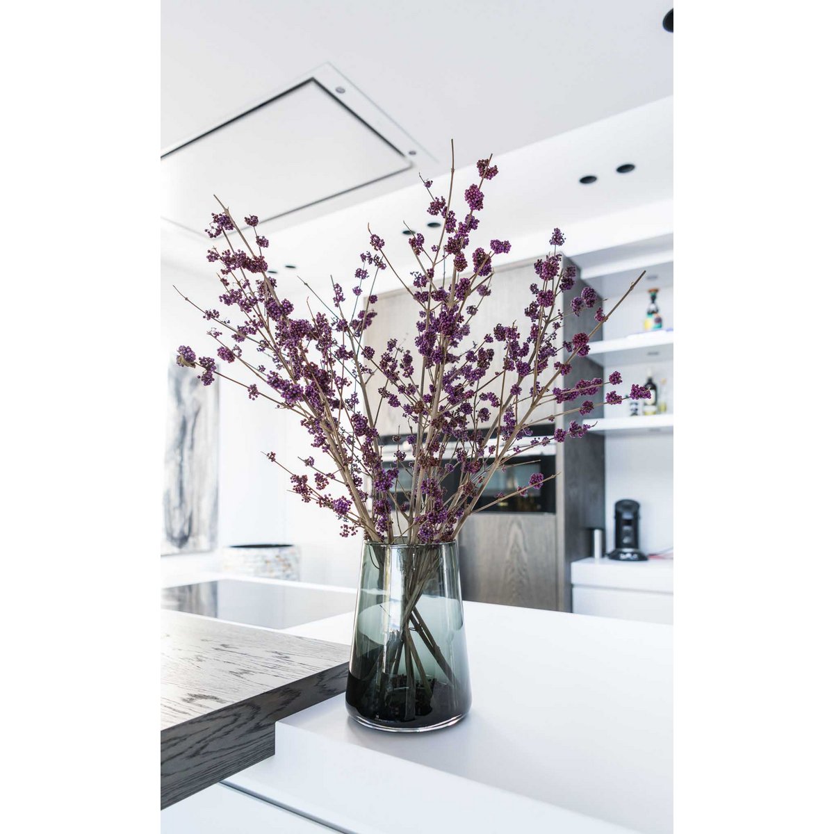 Vaas Siret grey glas 35x20 cm