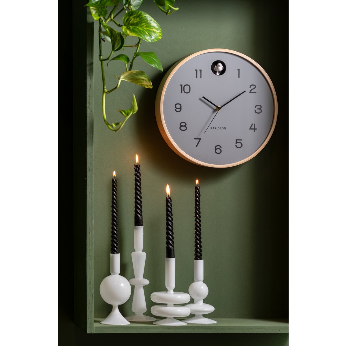 Wandklok Karlsson Natural Cuckoo hout