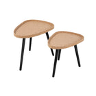 Cork Side Tables Set 2 Compact and Natural Design